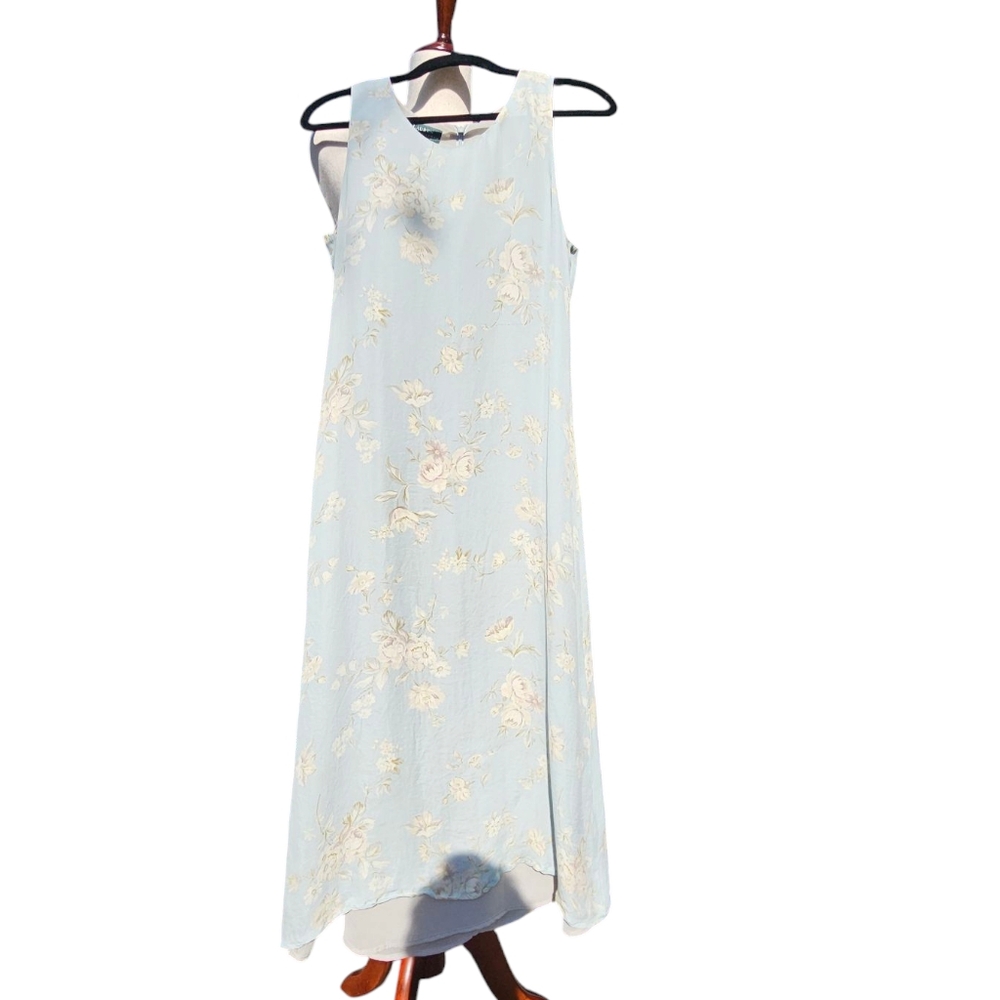 Lauren Ralph Lauren 100% Silk Floral Midi Dress - Size 10
